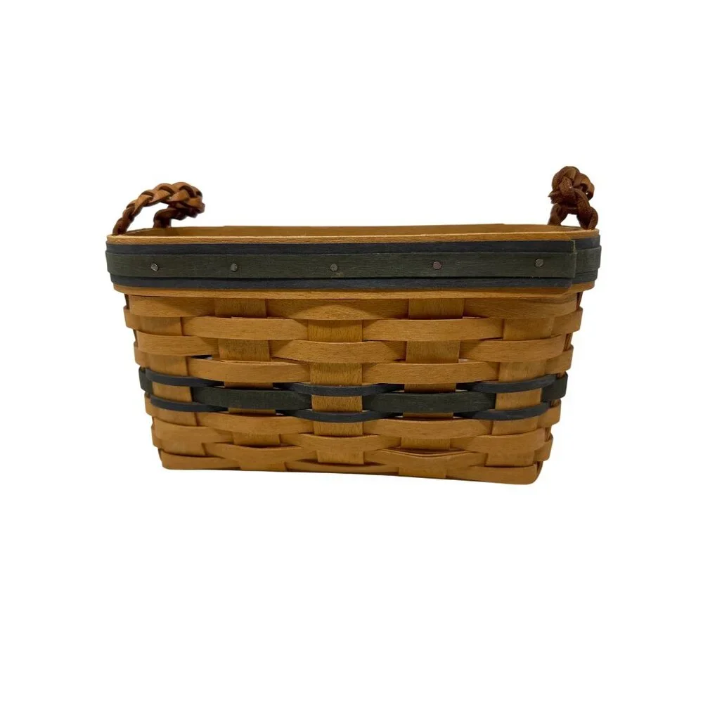 Longaberger 1997 Collectors Club Renewal Basket Braided Leather Handles